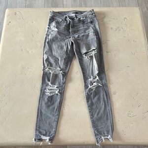 Distressed Gray Jeans